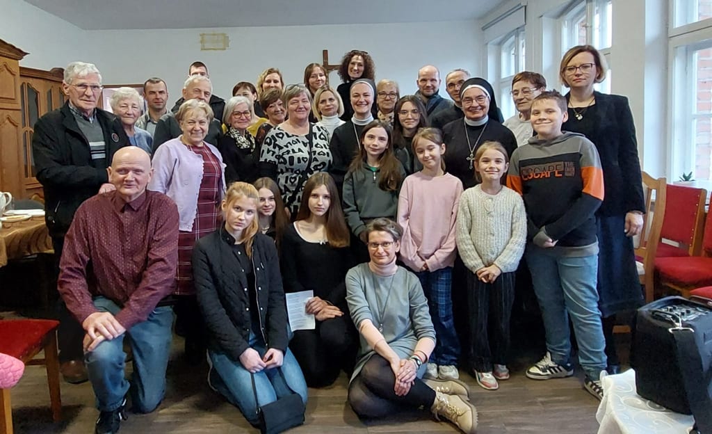 Bethany sisters and members of the BMWK community during a meeting in a parish